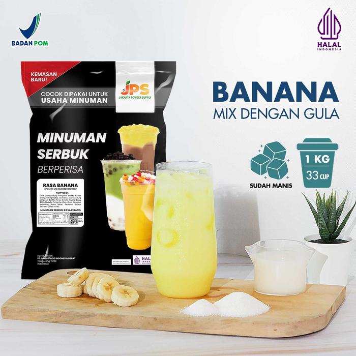 Gambar Bubuk Minuman Banana Mix Powder Instan JPS Gula dari Jakarta Powder Supply Kota Tangerang Tokopedia