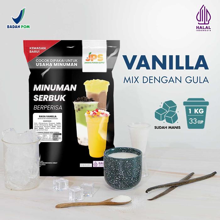 Gambar Bubuk Minuman Vanilla Original Mix Powder Instan JPS Gula dari Jakarta Powder Supply Kota Tangerang Tokopedia