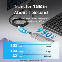 Gambar Vention Kabel Extension Cable USB 3.2 Gen2 Type C Male to C Female 5A 10Gbps 4K 60Hz Aluminum Alloy - TRF - black, 0.5m dari Vention By Andalan Kota Administrasi Jakarta Utara 4 Tokopedia