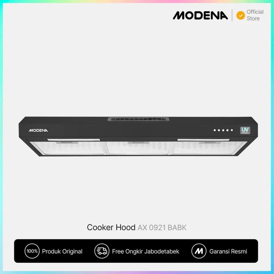 Modena Purifier Slim Hood UV Hybrid 90cm AX 0921 BABK - Penghisap Asap UV 90 cm AX 0921