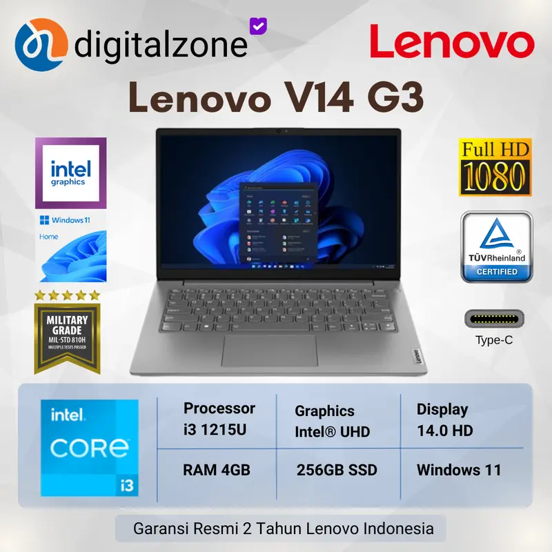 Lenovo V14 i3 1215U 4GB 256GB 14"FHD 0