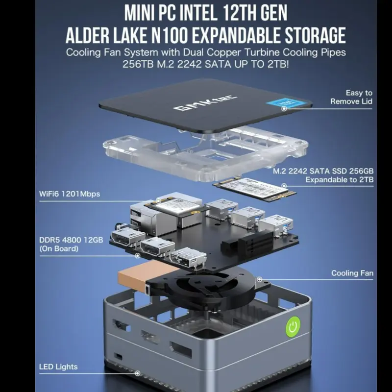 Mini PC Intel Twin Lake N150 GMKTEC G2 PLUS 12GB RAM DDR5 256 SSD NVME DUAL LAN - Win 11 pro Garansi 1 tahun 4