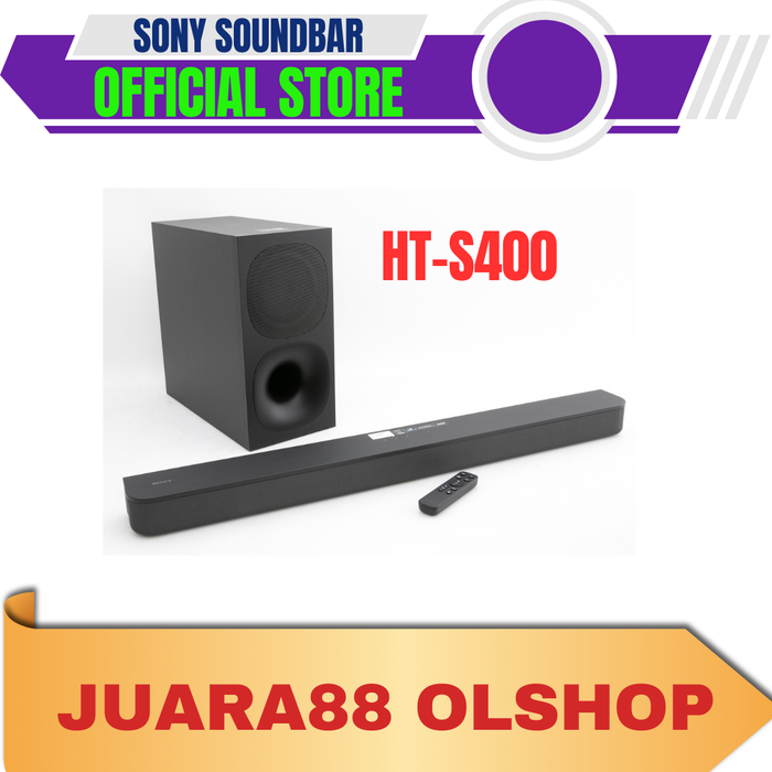 Gambar SONY HT-S400 SOUNDBAR WIRESS 2.1CH 330watt HTS400 DOLBY AUDIO POWERFULL SUBWOFER S-FORCE dari Juara88 olshop Kota Bekasi Tokopedia