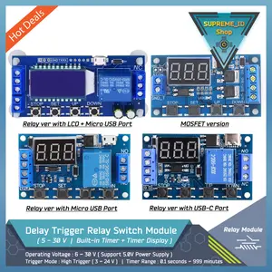 Digital Delay Trigger Relay Switch Module + Timer + Display | 5 - 30V | Power Supply Timer