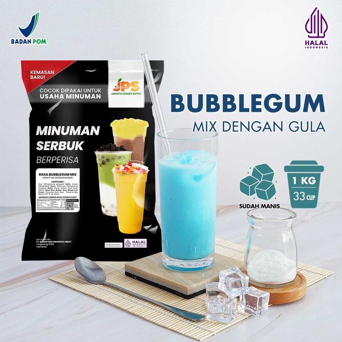 Gambar Bubuk Minuman Bubblegum Mix Powder Instan JPS Gula dari Jakarta Powder Supply Kota Tangerang Tokopedia