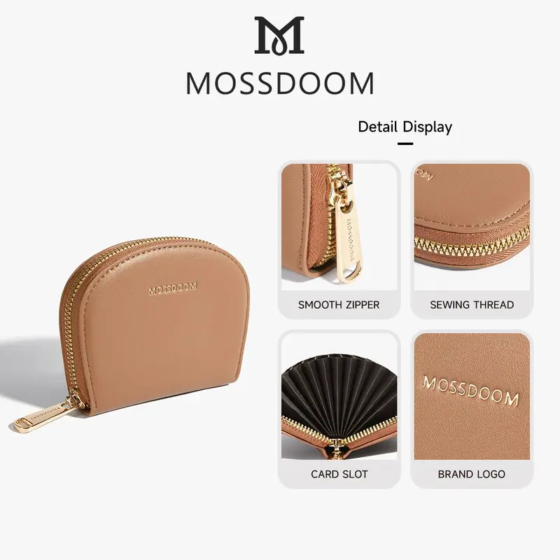 Terlaris MOSSDOOM Dompet Kartu Elfrea Card Holder Setengah Bulat Wallet Zip Wanita 8