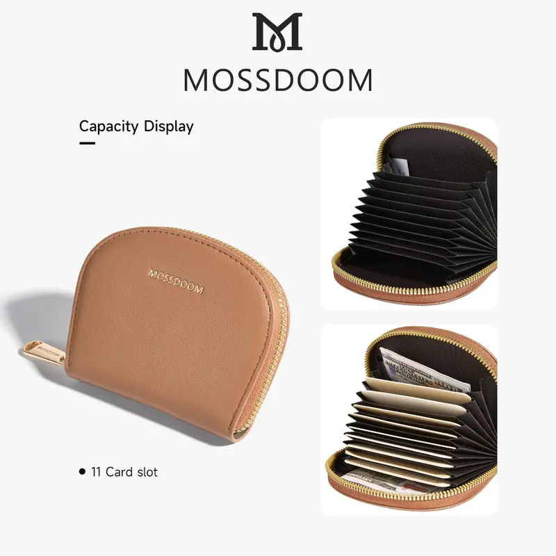 Terlaris MOSSDOOM Dompet Kartu Elfrea Card Holder Setengah Bulat Wallet Zip Wanita 7