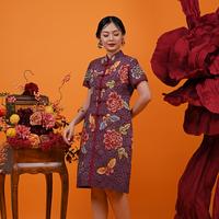 Gambar NONA RARA - Laura Encim CNY D0514, Baju kerja dress batik wanita modern - XS dari Nona Rara Batik Kota Administrasi Jakarta Timur 2 Tokopedia