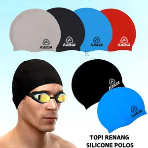 SWIMMING CAP KANSA TOPI RENANG KANSA KS102 POLOS ANAK DEWASA SILICONE
