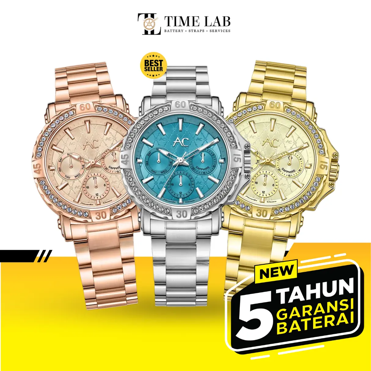 JAM TANGAN WANITA ALEXANDRE CHRISTIE AC9205 / AC 9205 BF ORIGINAL