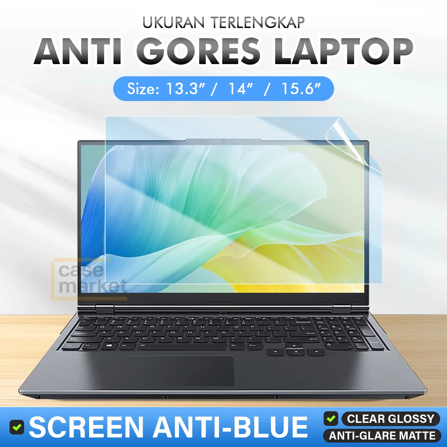PELINDUNG / COVER for Anti Gores Laptop HP Pavilion 14 14s Gaming 15  Layar Screen Protector PET Radiasi Anti-Blue Filter Anti-Glare Glossy