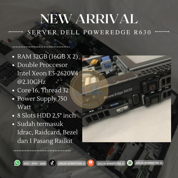 Jual Server Dell PowerEdge R630 RAM 32GB Intel Xeon E5-2620V4 @2.10GHz ...