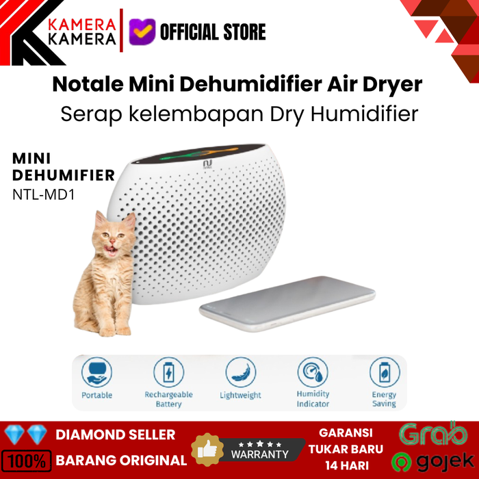 Gambar Notale Mini Dehumidifier Air Dryer Serap kelembapan Dry Humidifier - White dari KameraKamera Kota Administrasi Jakarta Pusat Tokopedia