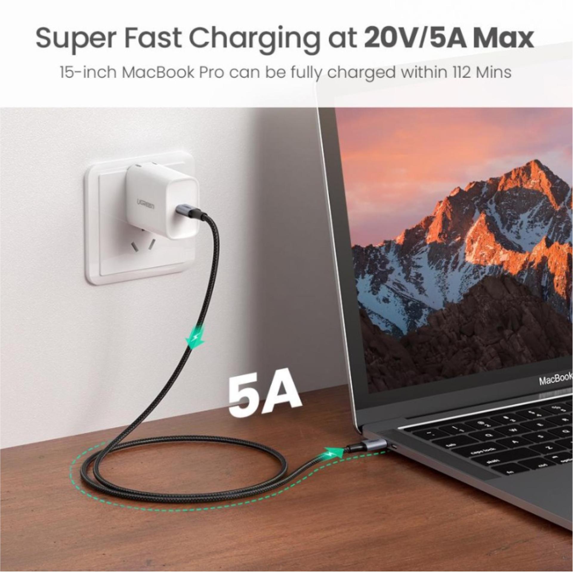 UGREEN Kabel Charger USB C - USB C 100W 1m - Black US300 80371