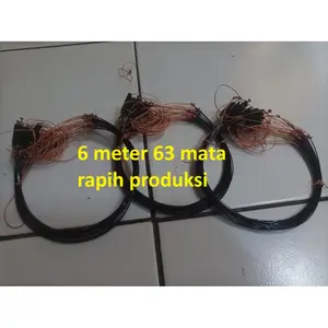 6 METER RACIK RUAK RUAK 63 MATA SENAR PREMIUM TIDAK MUDAH KUSUT TAHAN PUTUS JERAT BURUNG KAREO PERANGKAP MANUK DERBOMBOK