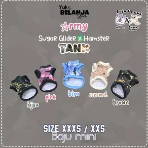 Baju Sugar Glider / Hamster Army Tank / bahan nyaman size XXS & XXXS | Yuk Belanja Gaes