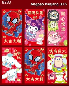 Kertas Ang Pao Hongbao Amplop Merah Imlek Chinese New Year Karakter L