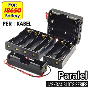 Kotak Battery Case 18650 x1 / x2 / x3 / x4 Slot Holder Casing Tempat Battre Batterai Storage Box Plus Ksbel