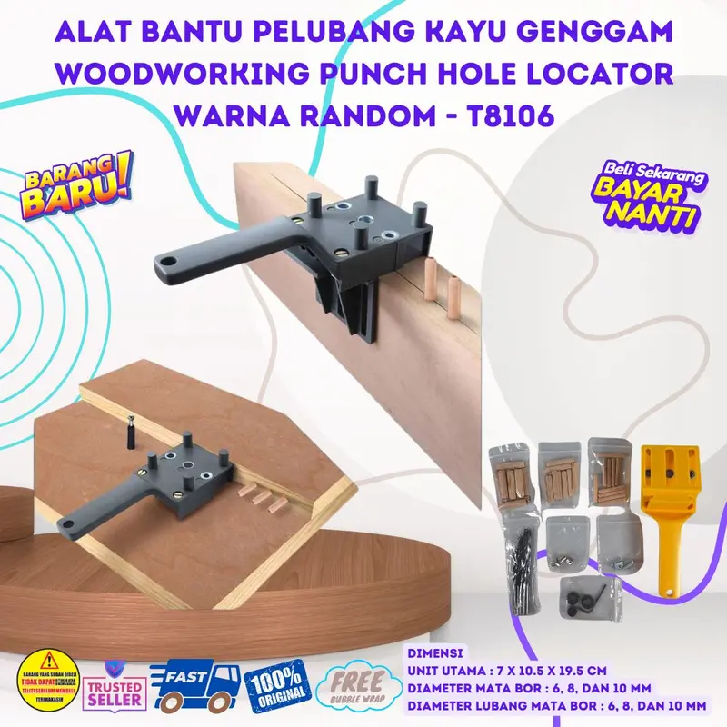Set Kit Jig Dowel Tool Lengkap Punch Center Hole Locator 6 8 10 MURAH 0