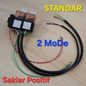 Kabel set relay kit 4pin lampu sorot 2 mode sinar head lamp Motor variasi tembak laser d2 biled daymaker dll 80A 12V  -G series