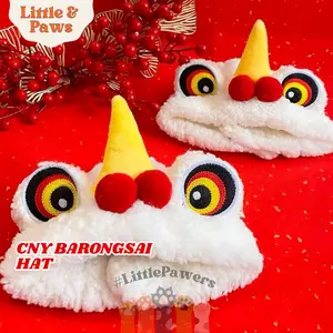Bandana Topi Barongsai CNY Barongsai Hat Imlek Chinese New Year Aksesoris Anabul Dog Cat Hewan Peliharaan