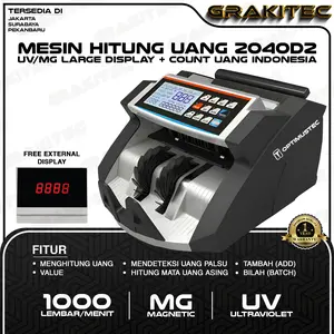 Mesin Penghitung Uang 2040D2 Dual Display - Alat Hitung Uang Money Counter
