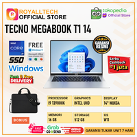 Gambar LAPTOP TECNO MEGABOOK T1 14 INTEL CORE i9 13900HK 16GB 512GB 14" WUXGA 100SRGB 75WH WINDOWS 11 OFFICE - LAPTOP dari royalltech Kota Administrasi Jakarta Utara 2 Tokopedia