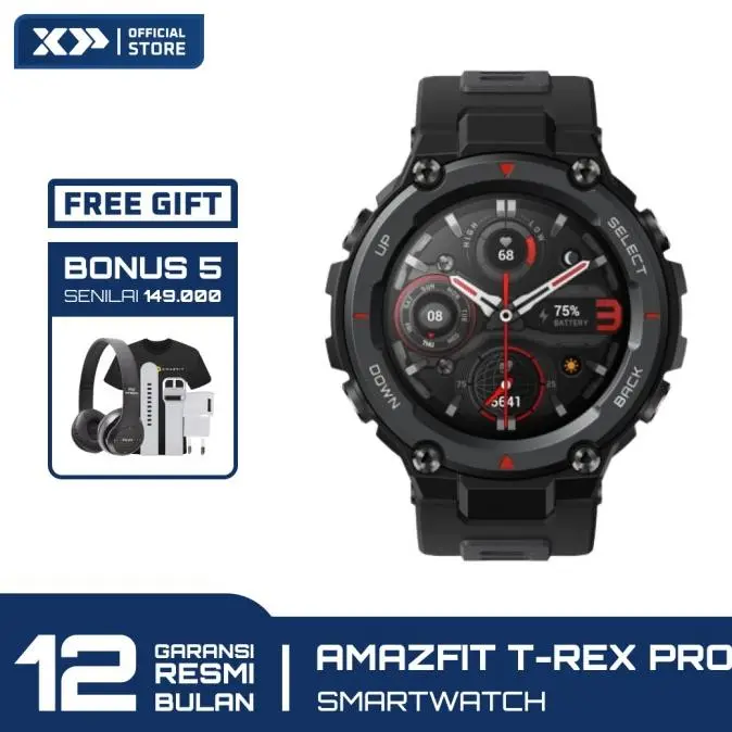 Tercepat Amazfit T-Rex Pro Smartwatch Military Grade SpO2 GPS - Garansi Resmi Terviral 0
