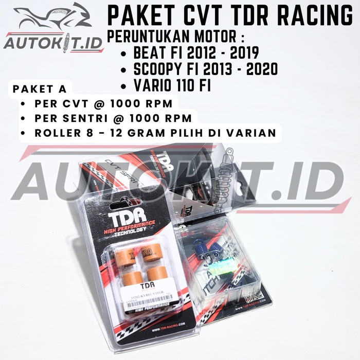 Jual PAKET KIRIAN CVT TDR RACING VARIO 110 FI / BEAT FI (2012-2019 ...