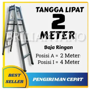 PROMO !!! TANGGA LIPAT 2 METER BISA LURUS 4 METER SUPER KUAT BAHAN BAJA RINGAN PENGIRIMAN CEPAT