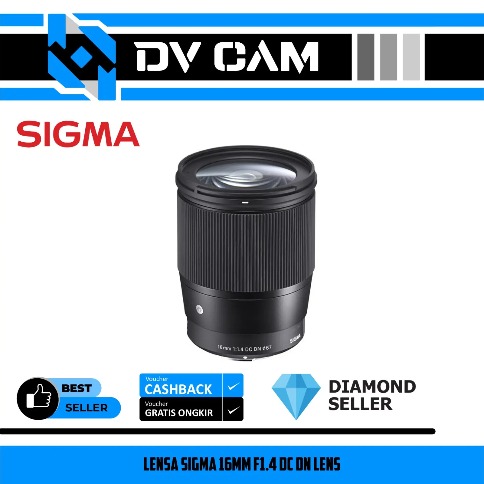 Lensa Sigma 16MM F1.4 DC DN Lens For Sony Emount Kamera