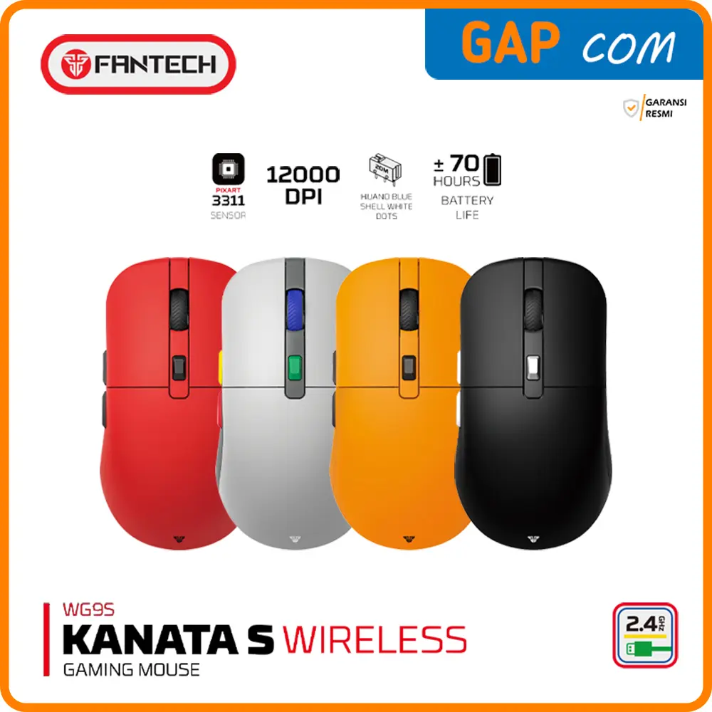 Mouse Wireless Gaming Macro Fantech WG9 WG9S Kanata S Dual Mode RGB Mouse