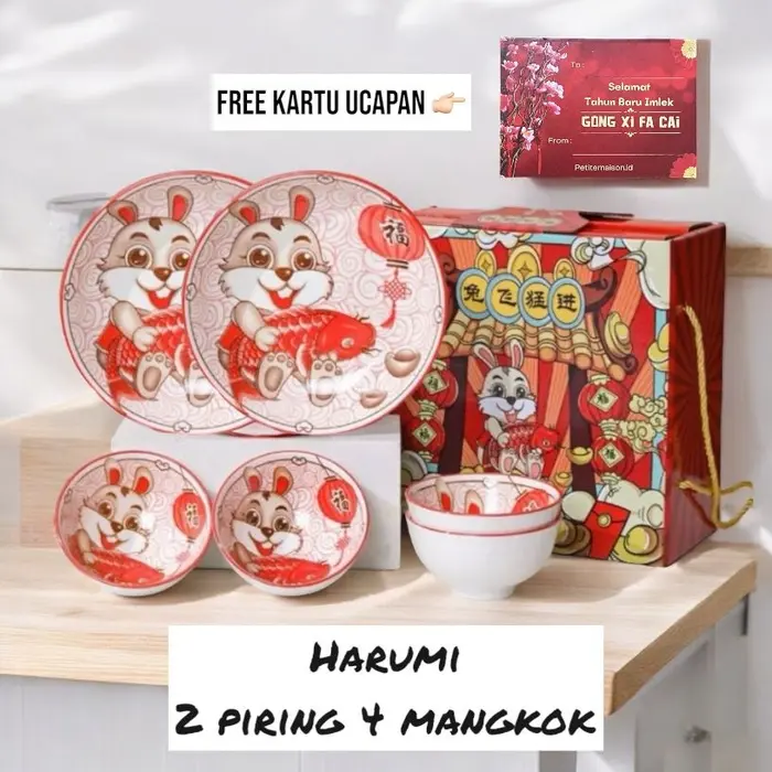Gambar Harumi Japanese Bowl set mangkok keramik motif gambar kelinci dari petite maison indonesia Kota Administrasi Jakarta Utara 5 Tokopedia