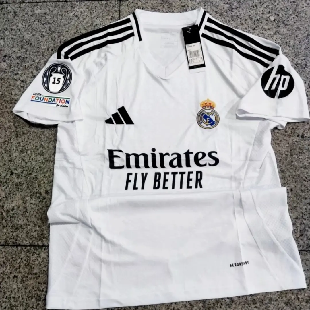 JERSEY BAJU BOLA MADRIT HOME 2024/2025 FULLPATCH UCL