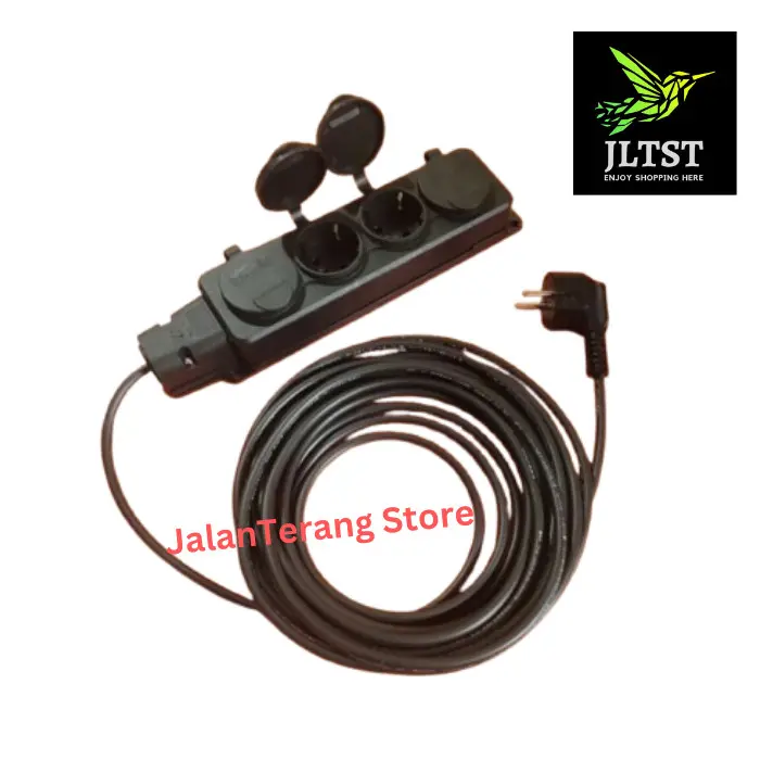 Stop Kontak Kabel Outdoor  1 2 3 4 Lubang IP54 Waterproof Outdoor Stop Kontak Kabel 10 Meter 20 Meter Anti Air Anti Debu