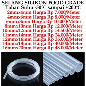 Selang Silikon Tahan Panas Silicone Tube Food Grade Silicon 4mm 6mm 8mm 10mm 12mm 14mm 16mm 18mm 20mm 22mm