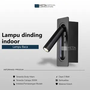 Lampu baca minimalis lampu tanam dinding kamar reading lamp led 3 watt