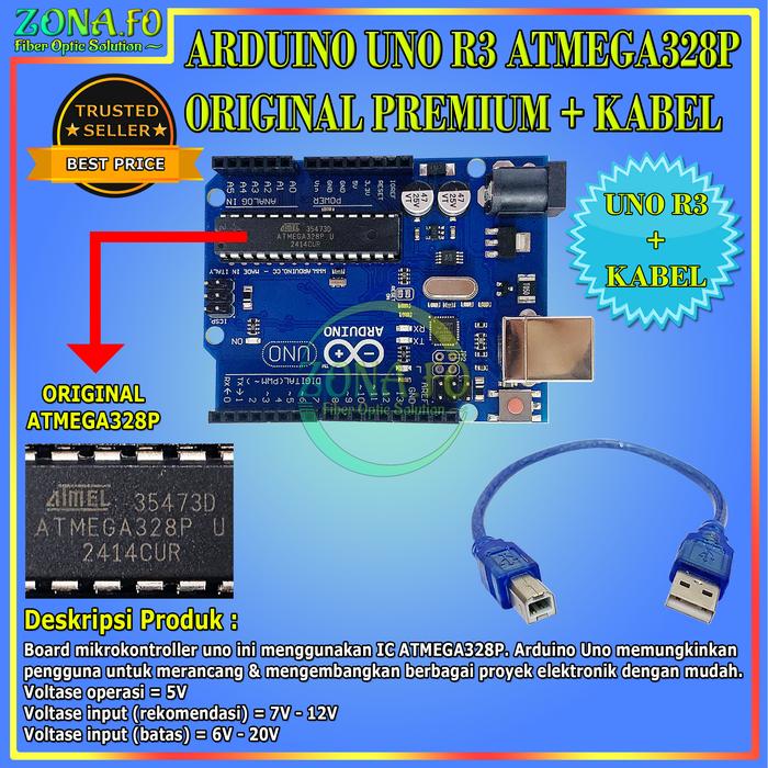 Promo Arduino Uno R3 Atmega328P Compatible Board + USB Cable / Arduino ...
