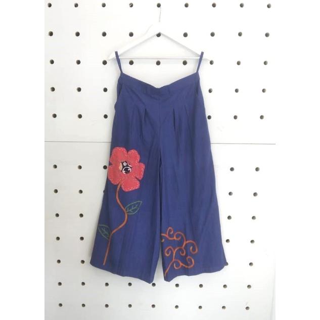 Gambar Bawahan Kulot Tenun Sulam Tangan Biru dari Simply Amelie Fashion Kota Yogyakarta Tokopedia