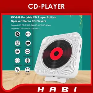 New cd dvd player pemutar cd piringan hitam White CD DVD Player Portable Bluetooth compatible desktop wall-mounted Smart remote control DVD player USB music player