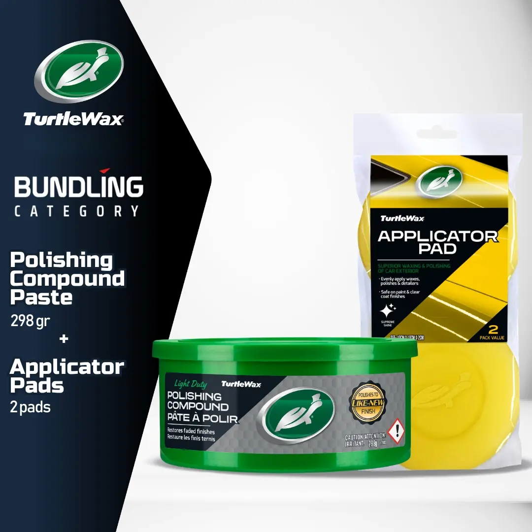 Turtle Wax [BUNDLE] Polishing Compound Pasta + Pads Penghilang Baret