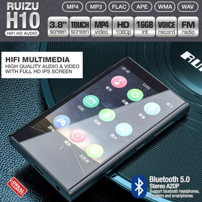 New MP3 DAP Ruizu H10 Bluetooth 5.0 Speaker MP4 HD Video Player VS H9 Benjie