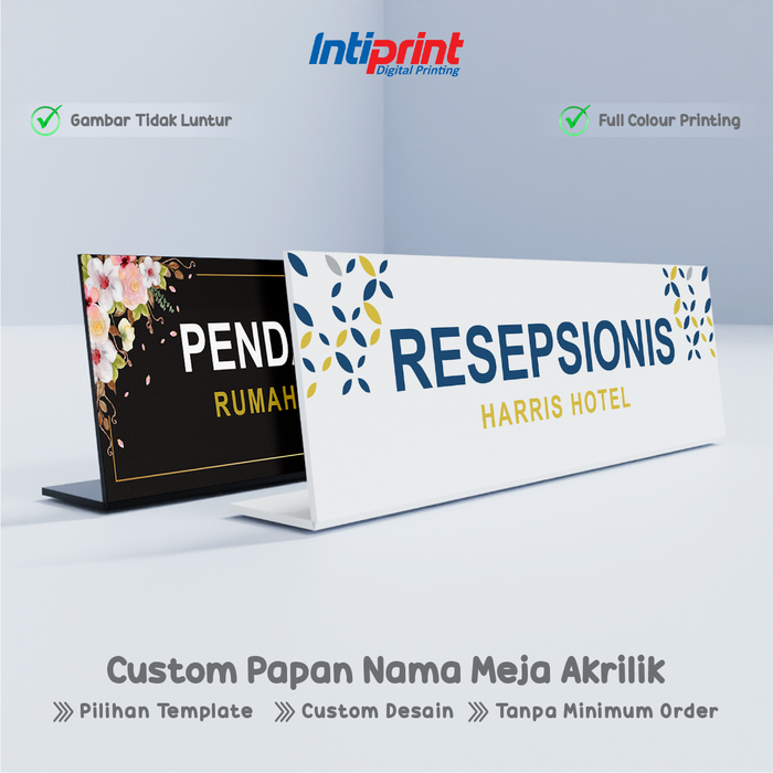 Jual Papan Nama Meja Akrilik Custom Print UV - Desk Name Plate Acrylic ...