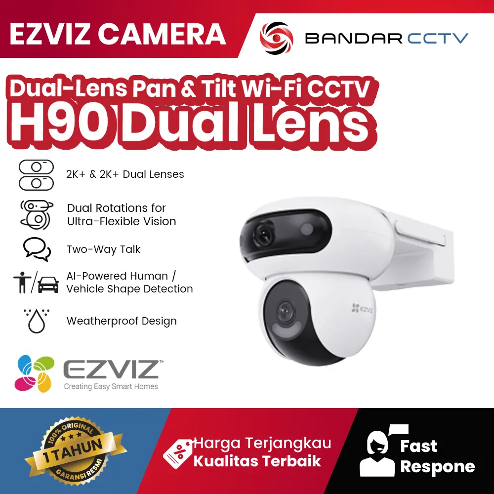 Ezviz H90 Dual 4MP & 4MP Dual-Lens Pan & Tilt WiFi Camera