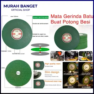 Mata Gerinda Batu Pemotong Besi Stainless Mata Gerinda Potong Besi Cutting Wheel 4"