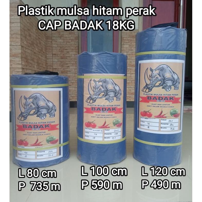 Plastik Mulsa Hitam Perak Cap Badak 18Kg Berbagai Ukuran - 120cm x 490m