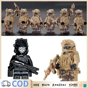 1set Mainan Balok Military Mainan Balok Military Swat Team Anjing Minifigure Army Swat Team Minifigure Army Swat Team