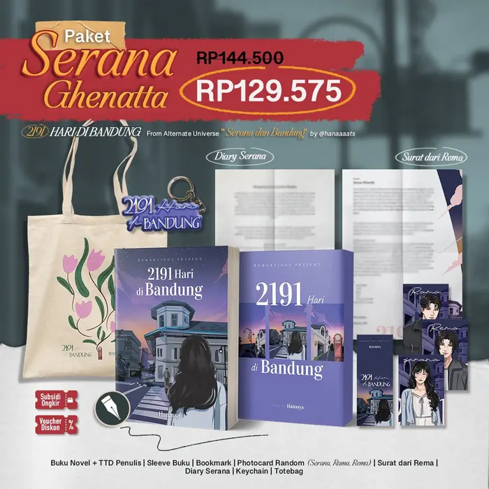 Gambar Buku Novel - 2191 Hari Di Bandung - Hanasya - Romancious - Bumifiksi - Serana ghenatta dari bumifiksijakarta Jakarta Selatan 4 Tokopedia