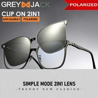 Gambar Grey Jack Kacamata Clip On 2in1 Model Kotak Bahan Metal Fashion Pria Wanita Free Lens Polarized Anti Silau Keren Bisa Minus 7021 - FULL BLACK, CLIP ON Normal dari Grey Jack Eyewear Kota Administrasi Jakarta Barat 1 Tokopedia