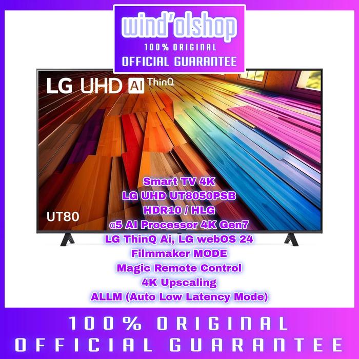 Gambar LG 43UT8050PSB LED Smart TV 4K LG 43UT80 UHD 43 inch, 43UT8050 2024 Magic Remote dari wind' shop official Kota Tangerang Selatan Tokopedia